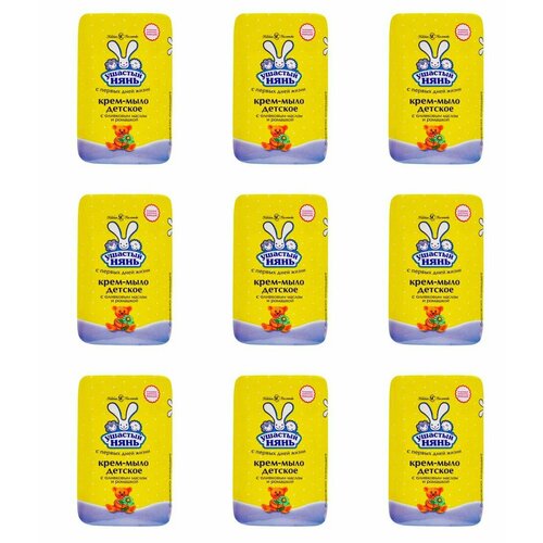 Ушастый нянь Крем-мыло Оливковое масло и ромашка, 90 гр, 9 шт