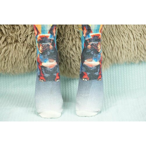 фото Носки шерстянки, размер 39/42, коричневый, оранжевый, серый, белый