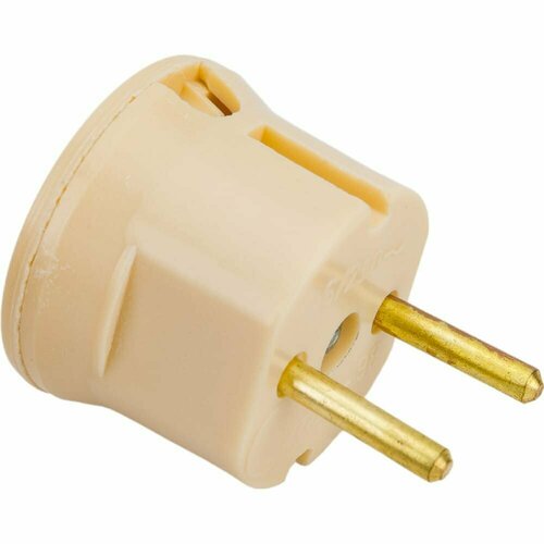 Электровилка ООО Ливны-Электро В6-001 разборная круглая л/ш слоновая кость В 6144л