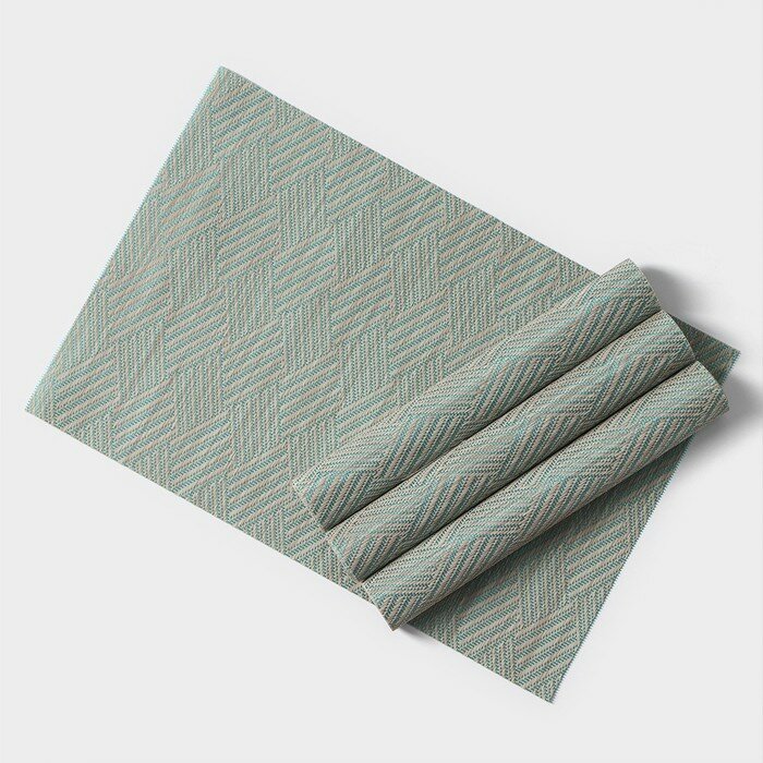 фото Набор салфеток сервировочных Доляна «Энн», 4 шт, 30×45 см, цвет серо-голубой