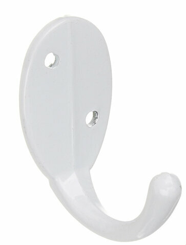 Крючок-вешалка мебельный сплав ЦАМ/белый