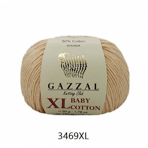 Пряжа Baby Cotton XL Gazzal (3469), 50 г, 105м, 50% хлопок, 50% акрил (2 шт.)