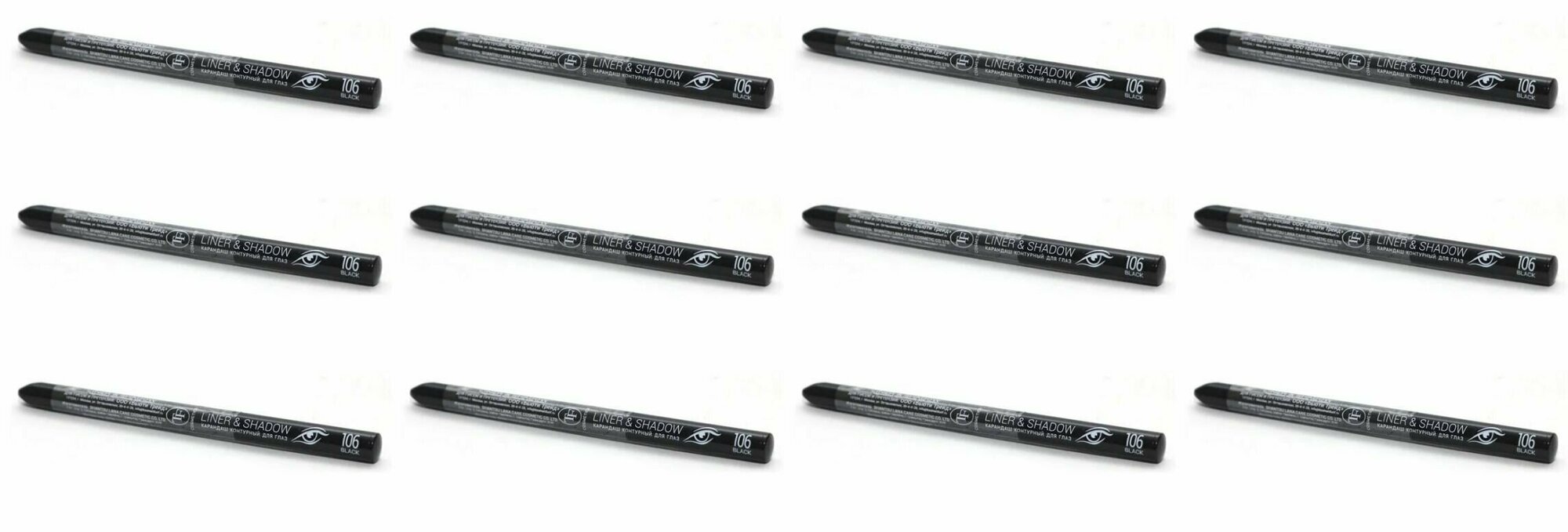 TF cosmetics Карандаш для глаз контурный, автоматический, 106 Черный, 12 шт
