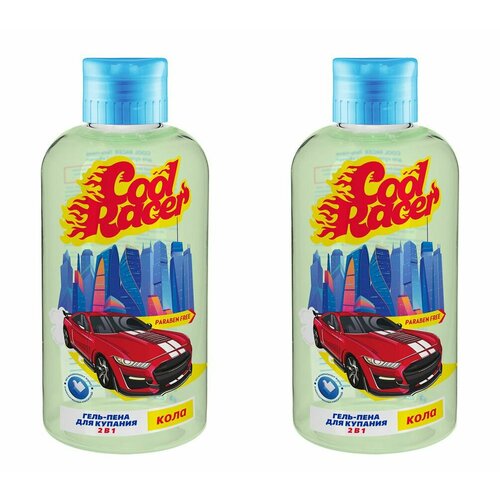 Cool Racer Гель-пена для купания детская Кола 2 в 1, 300 мл, 2 шт.