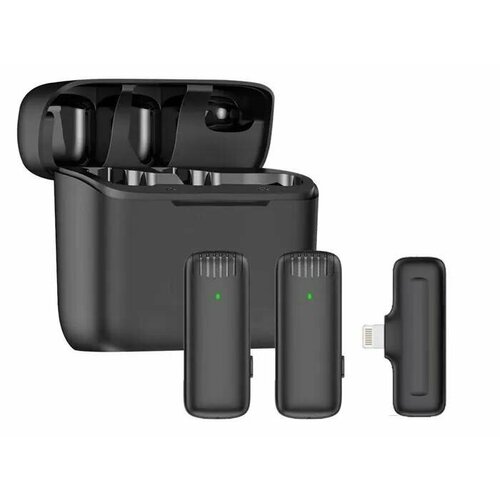 Микрофон петличный беспроводной J13 Lightning с кейсом-чехлом черный 233600₽