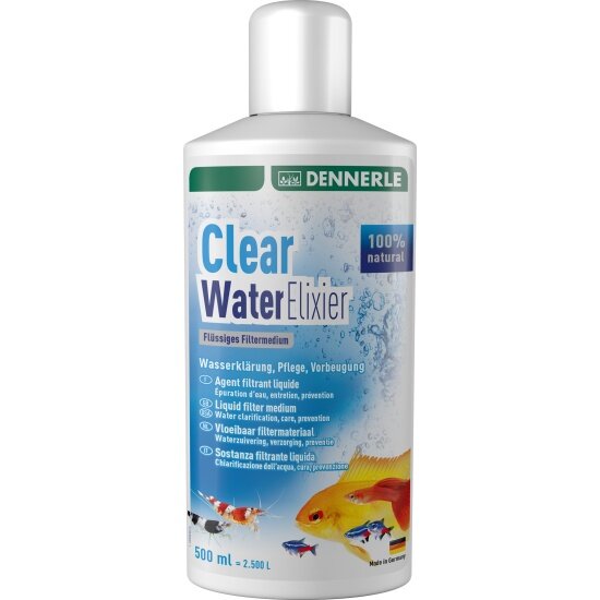 Добавка Dennerle Clear Water Elixier для очищения воды на 2500 литров 500мл