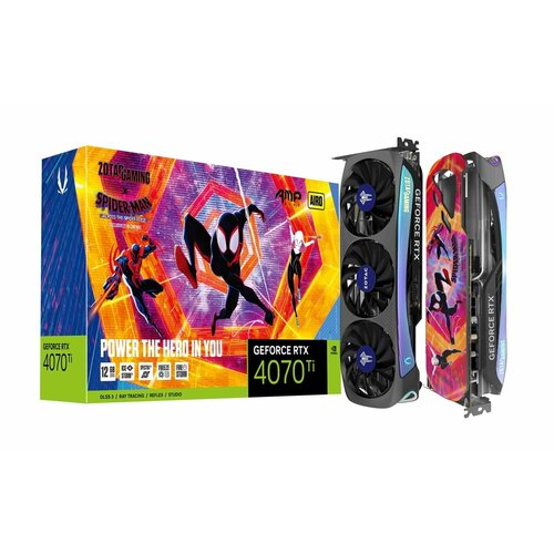 Видеокарта Zotac Gaming Geforce RTX 4070 Ti AMP Airo 12GB 192BIT GDDR6x spiderman