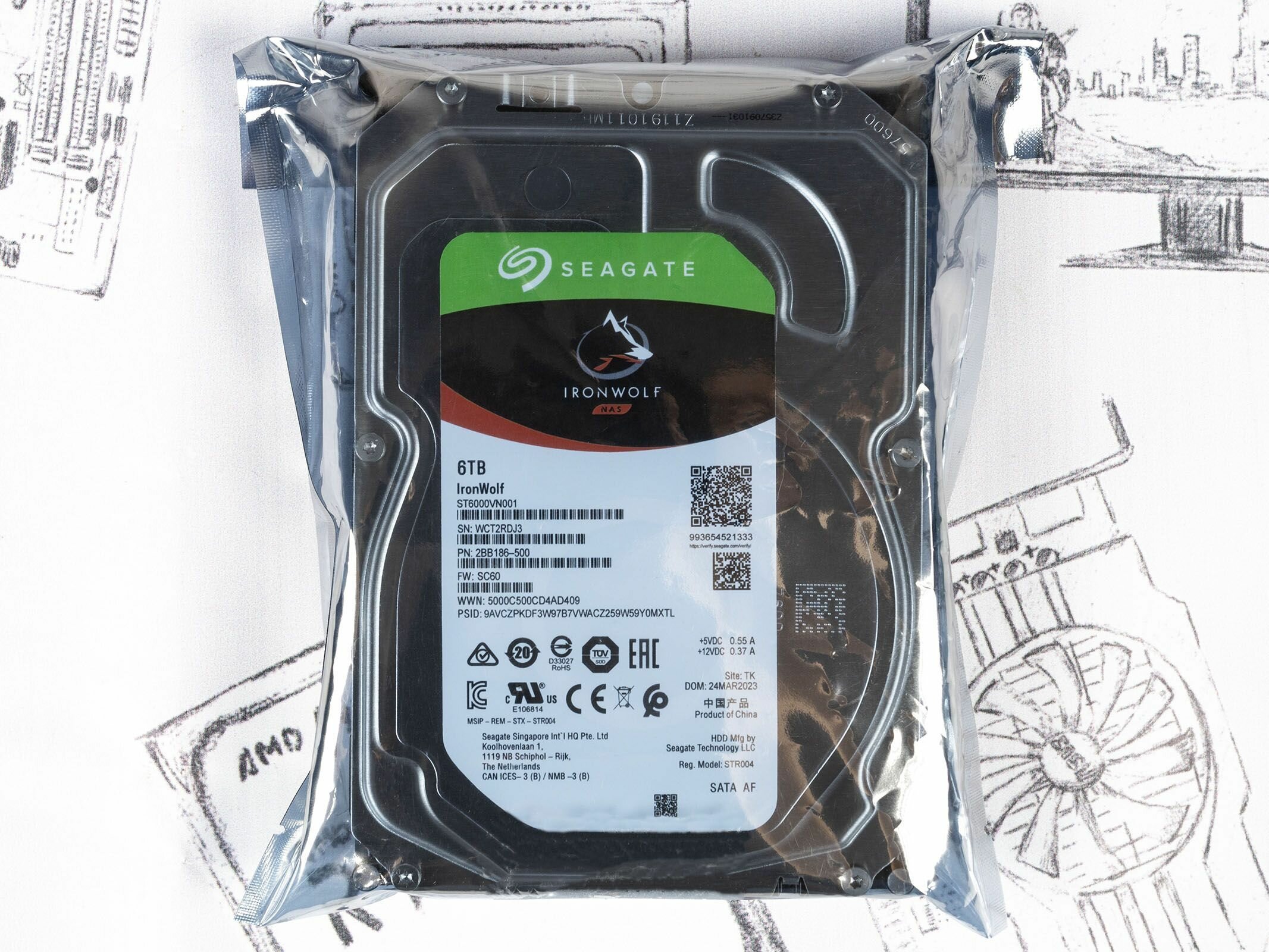 Жесткий диск SEAGATE Ironwolf , 6Тб, HDD, SATA III, 3.5" - фото №13