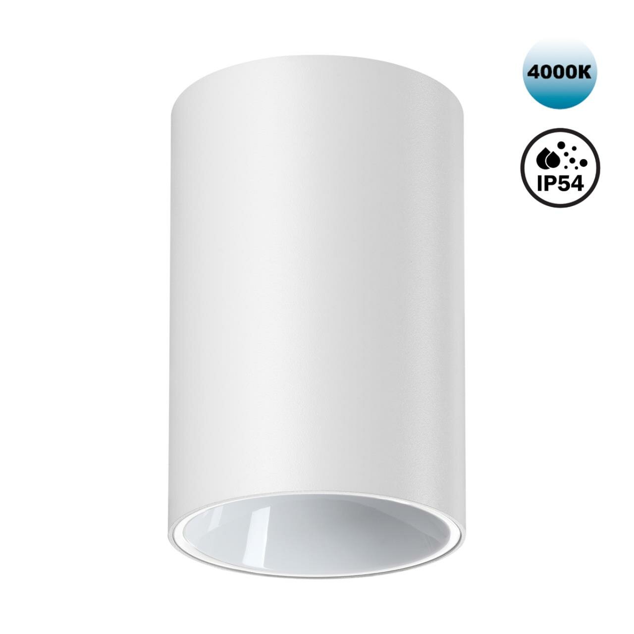 359417 OVER NT24 376 белый Светильник накладной влагозащищённый IP54 LED 10W 170-265V 4000К 830Лм RECTE