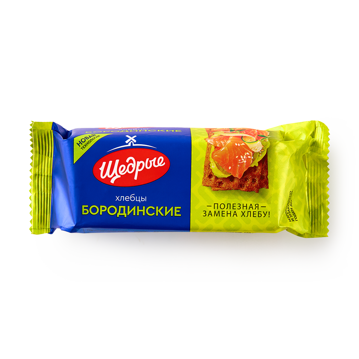 Хлебцы Щедрые "Бородинские", пшенично-ржаные, без сахара, 100г
