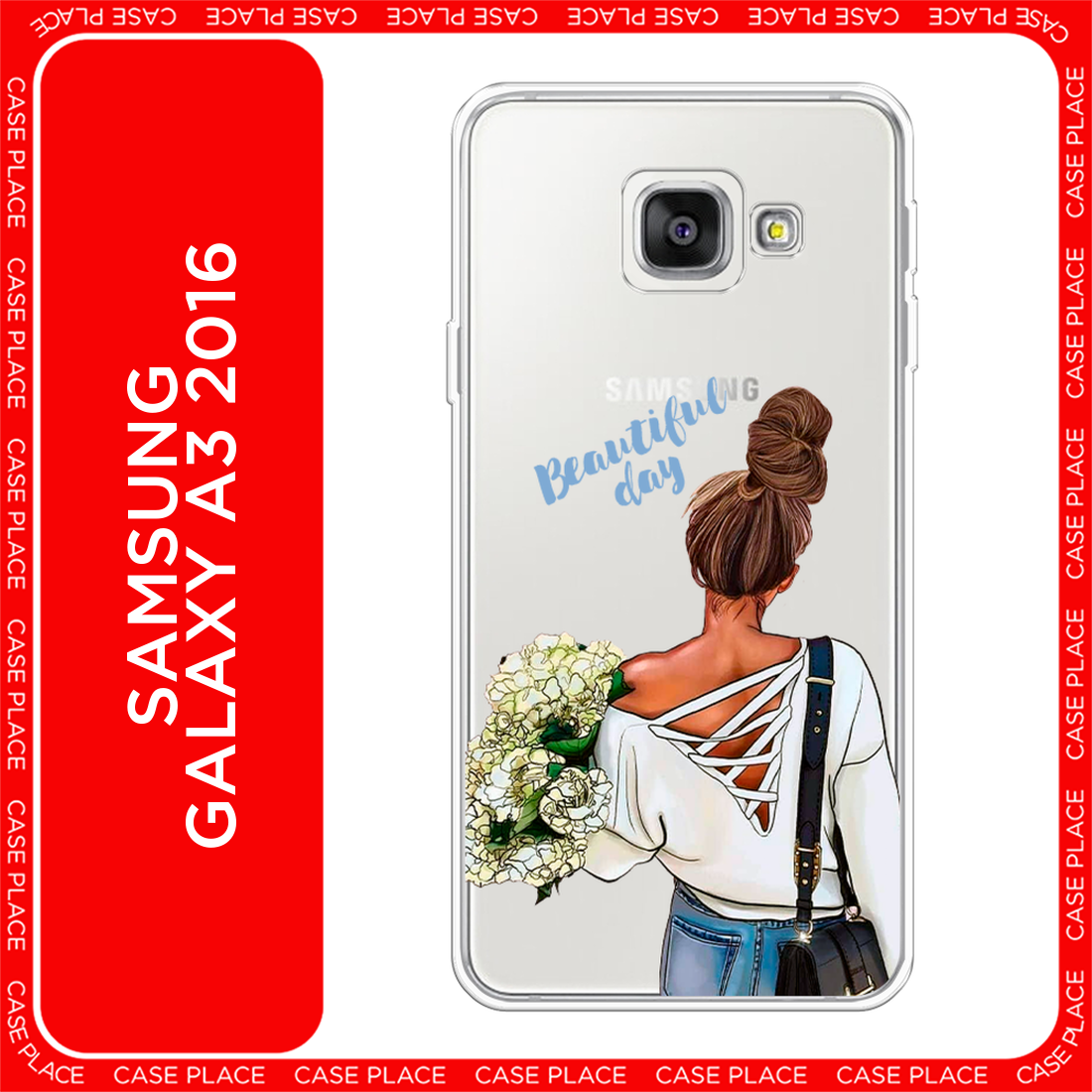 Чехол на Samsung Galaxy A3 2016 / Самсунг Галакси А3 2016 с принтом Beautiful day vector, прозрачный