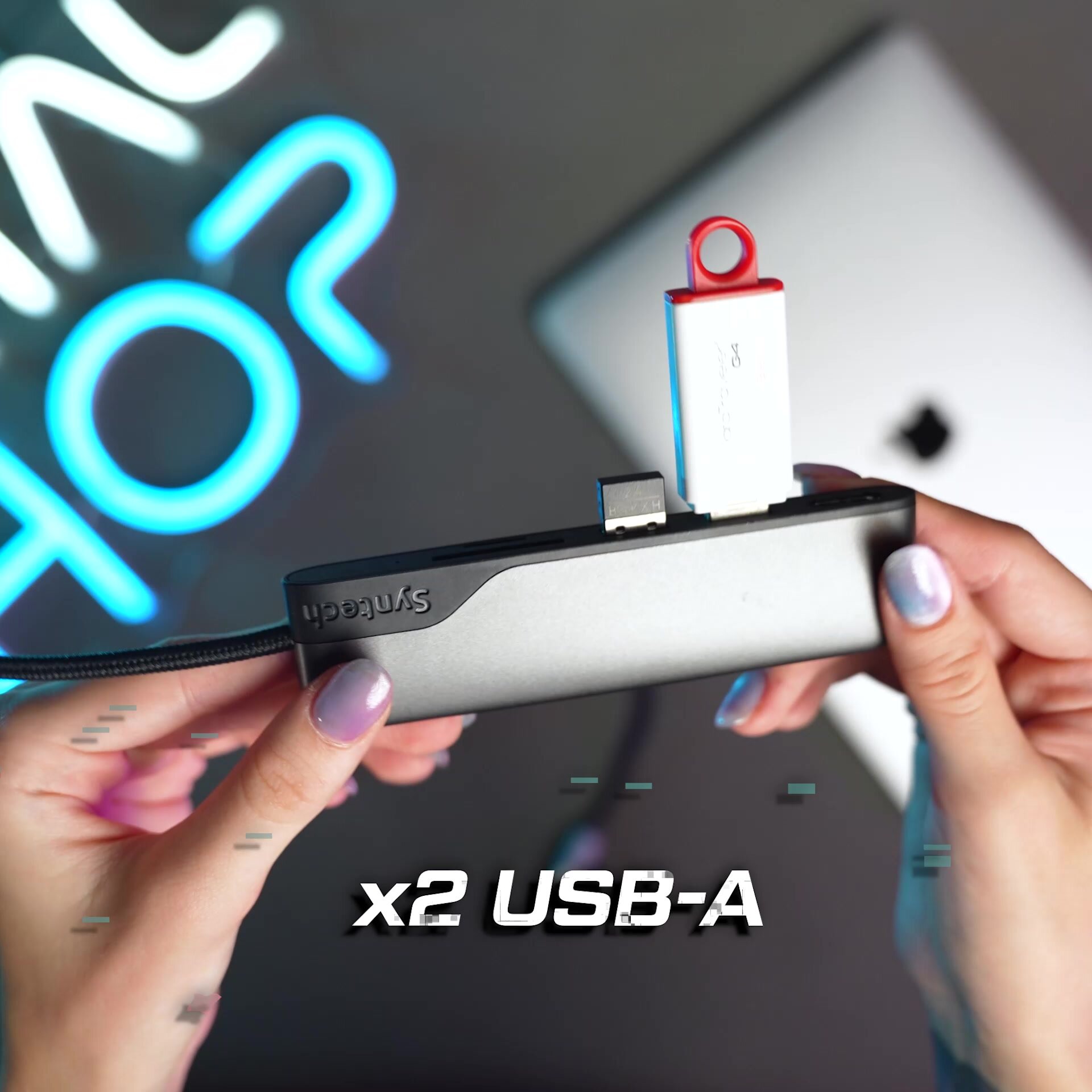 Адаптер Syntech 5-в-1 USB C на HDMI с картридером для SD и MicroSD карт — фото 1