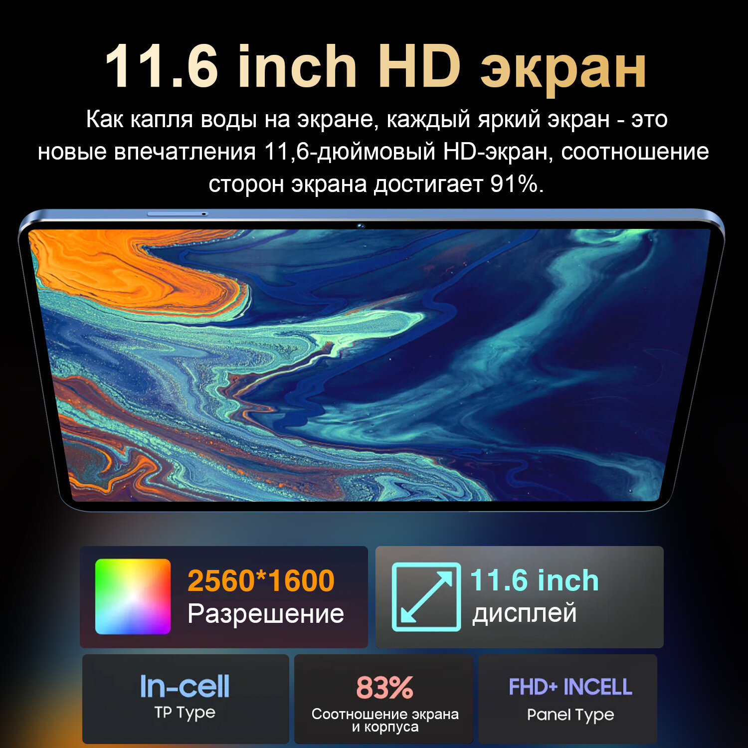 Планшет M60 Pro, новый планшетный компьютер 5G звонок WiFi Ultra HD полный экран ламинирования онлайн класс обучение развлечения игры 2-в-1 образование планшет Snapdragon 888 флагман 8800 мАч аккумулятор — фото 1