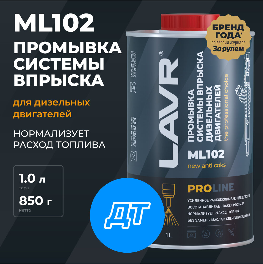 Lavr Промывка Систем Впрыска Дизельных Двигателей Ml102 Proline, 1 Л Ln2009 LAVR арт. Ln2009