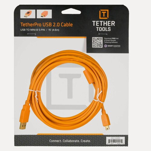 Изображение товара Кабель Tether Tools TetherPro USB 2.0 to Mini-B 5-Pin 4.6m Orange [CU5451]