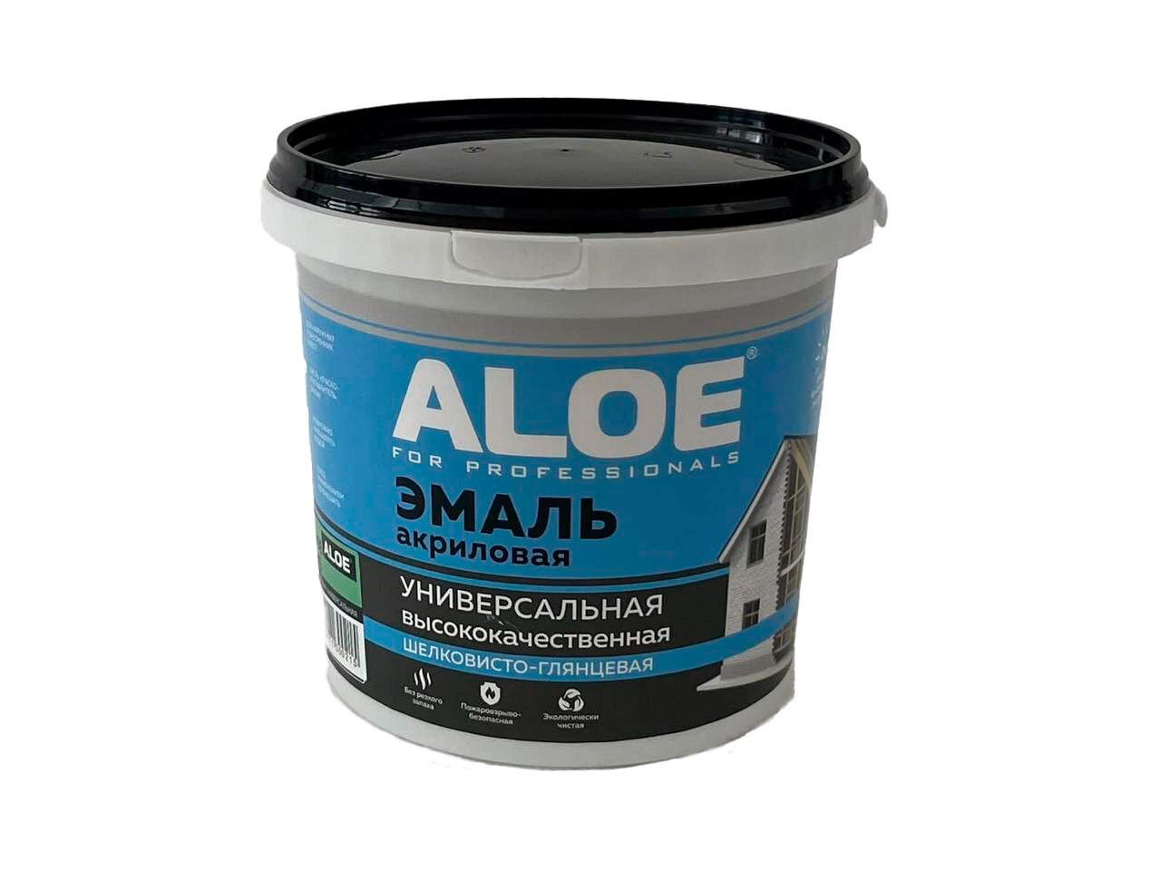 Эмаль ALOE, акриловая, на водной основе, универсальная, 0.8 кг чёрная