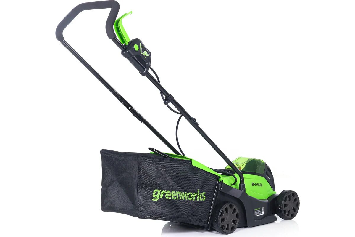 Аккумуляторная газонокосилка Greenworks GD24LM33 (без акк, без з/у) - фото №13