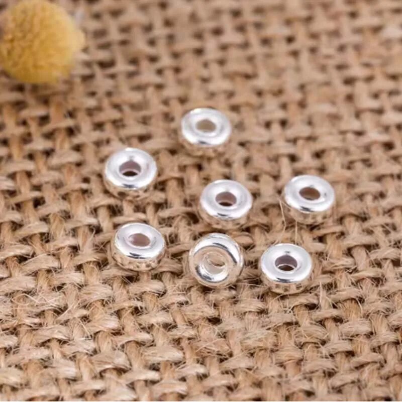 Серебряные бусины 925 пробы разных размеров, Plain Silver, 4mm 10pcs