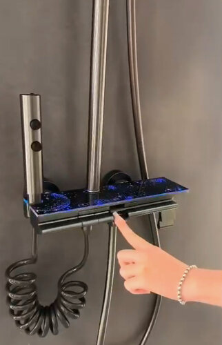 Изображение товара Душевая система с тропическим душем с подсветкой и индикатором температуры смеситель для ванны 160см