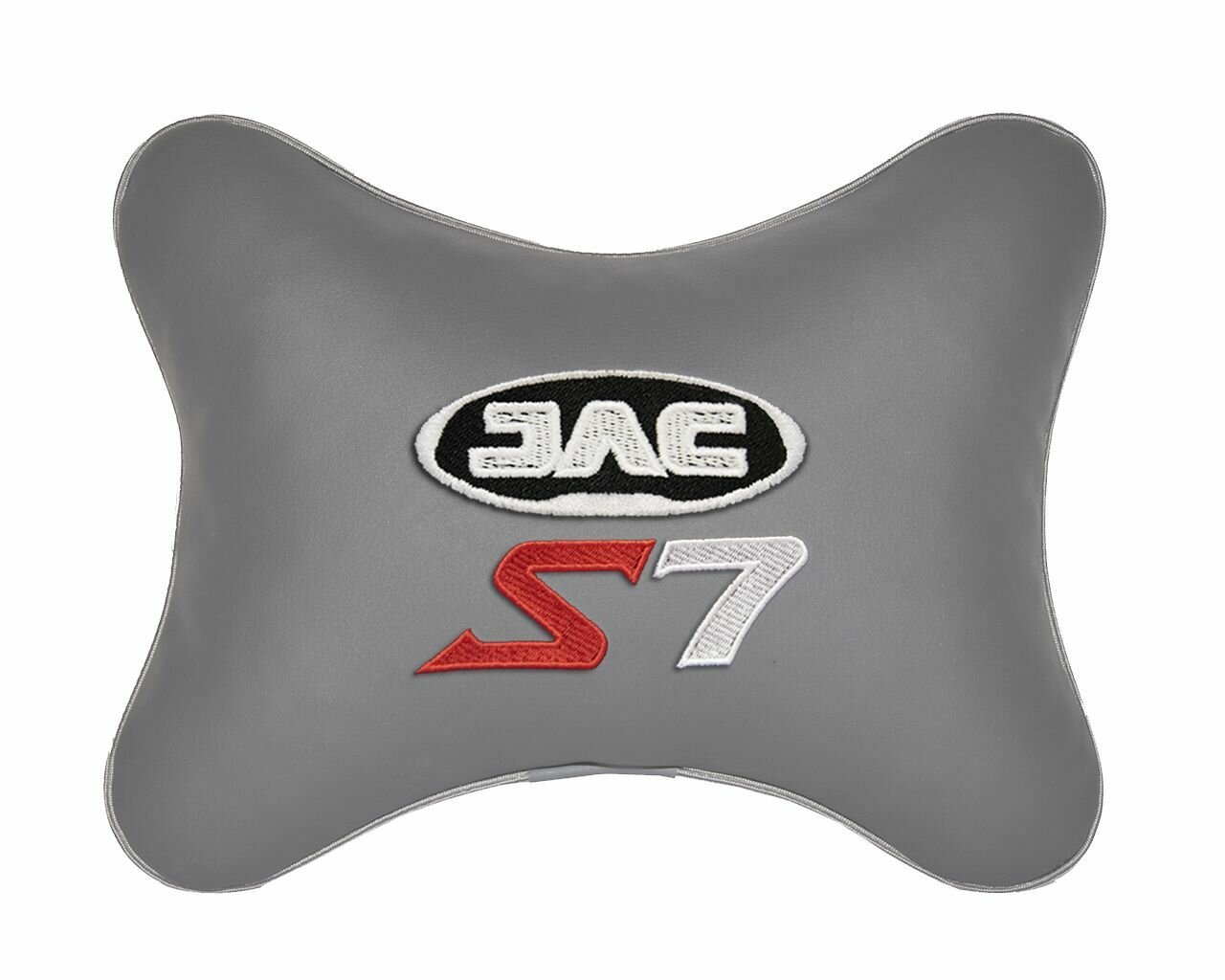 Подушка на подголовник автомобильная серая экокожа JAC S7