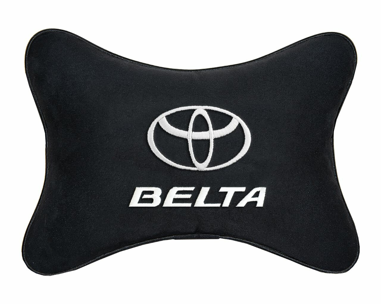 Подушка на подголовник автомобильная черная алькантара TOYOTA Belta