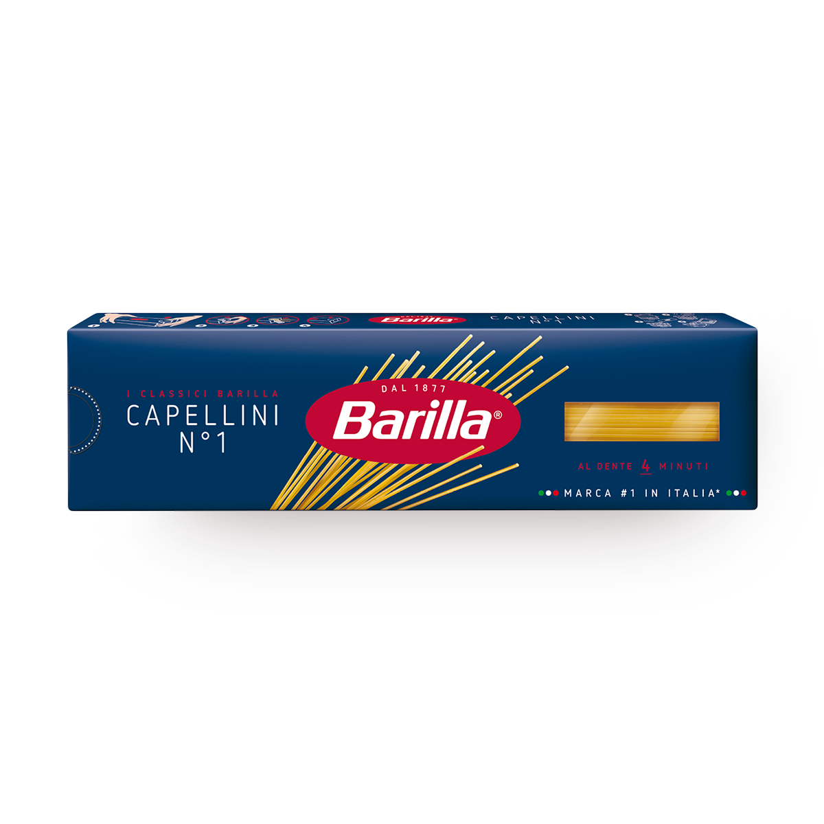 Макароны Barilla Capellini №1, спагетти, из твердых сортов пшеницы, без добавок, 450 г — фото 1