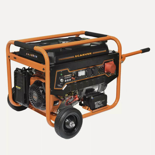 Изображение товара Генератор CARVER PPG- 8000E-3 (LT-190F, 6,0/6,5 кВт, 220/380В, бак 25л)