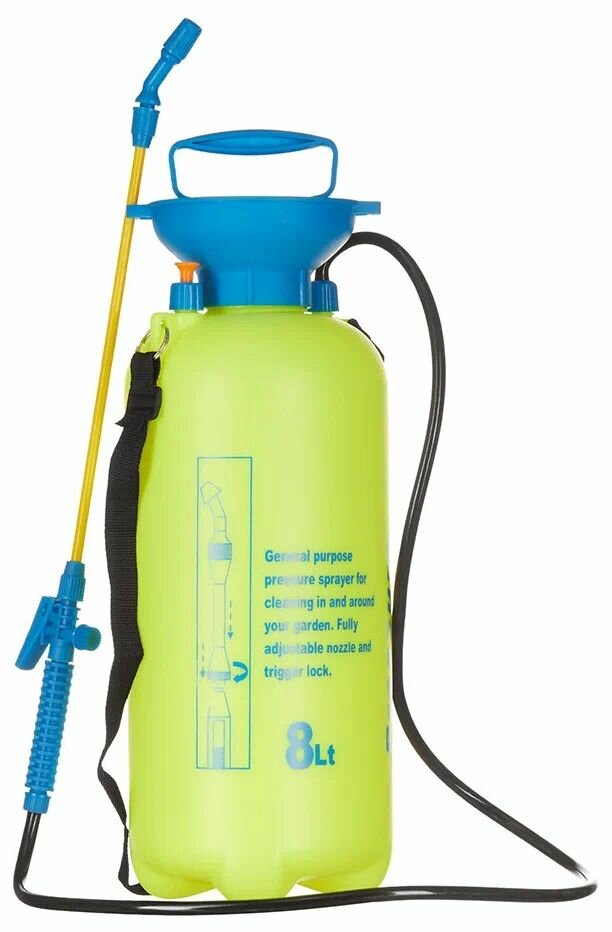 Опрыскиватель помповый 8 л пластик желтый/голубой