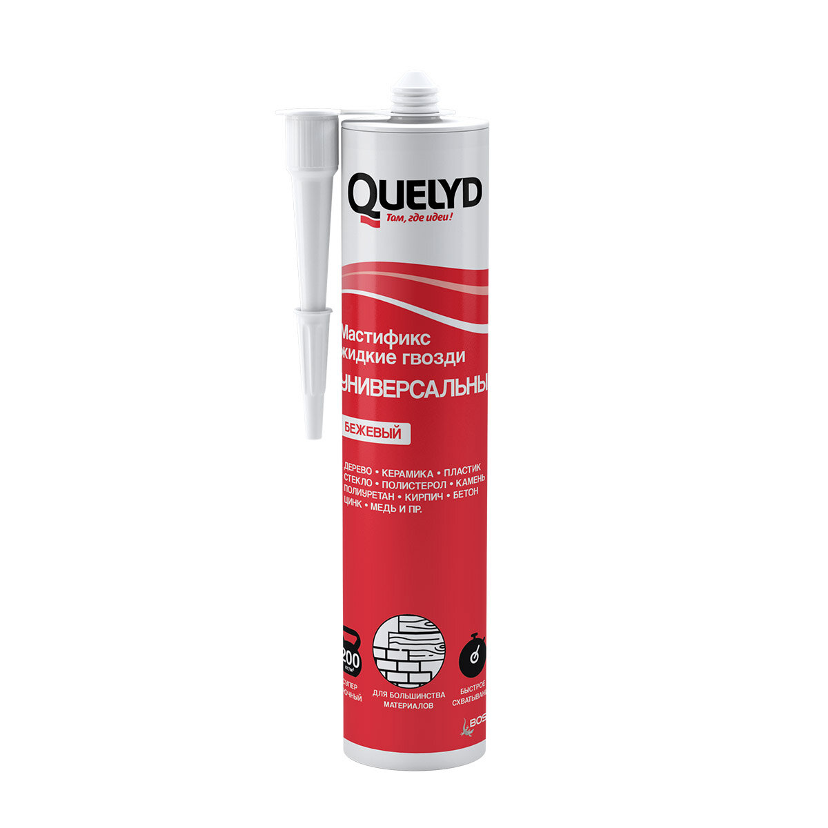 Клей монтажный Quelyd Мастификс 340 г бежевый картридж 1 шт