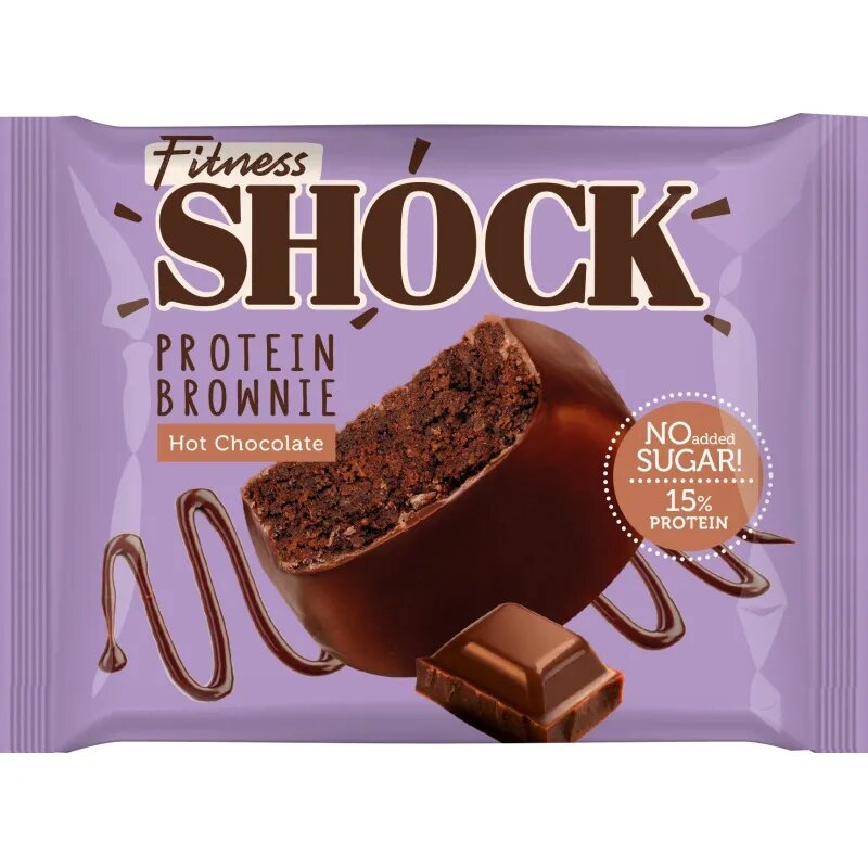 Печенье FitnessSHOCK Брауни Горячий шоколад 50г (1шт.)