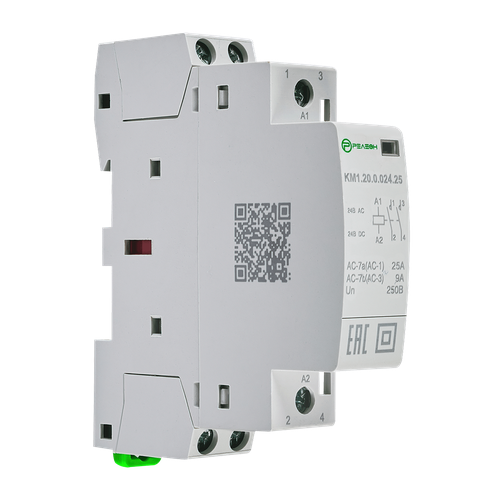 Модульный контактор 2НО контакта 25А; 24В AC/DC
