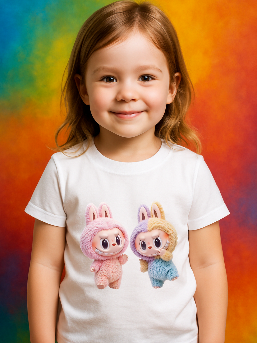 Футболка  LABUBU, размер 8-9 лет, желто-фиолетовый
