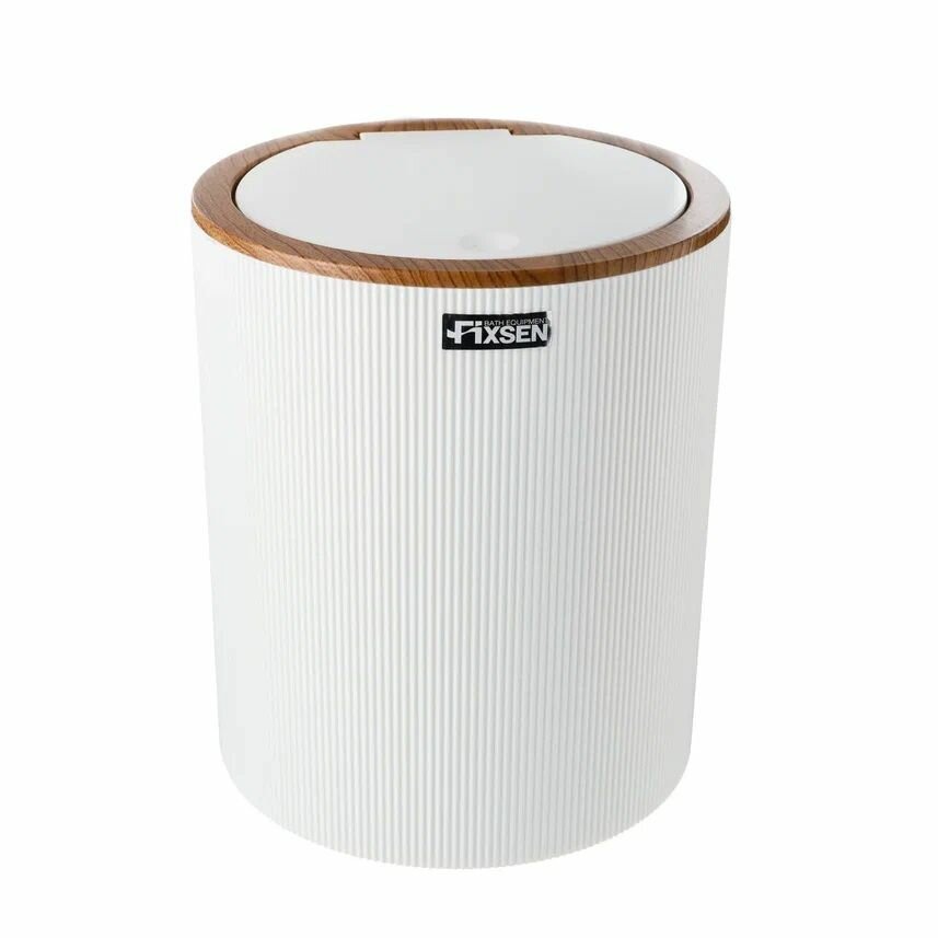 Ведро мусорное Fixsen BLACKBOOM FX-412-6 5л с крышкой белое