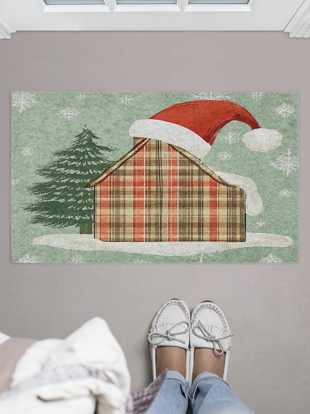 Коврик придверный в прихожую с принтом 