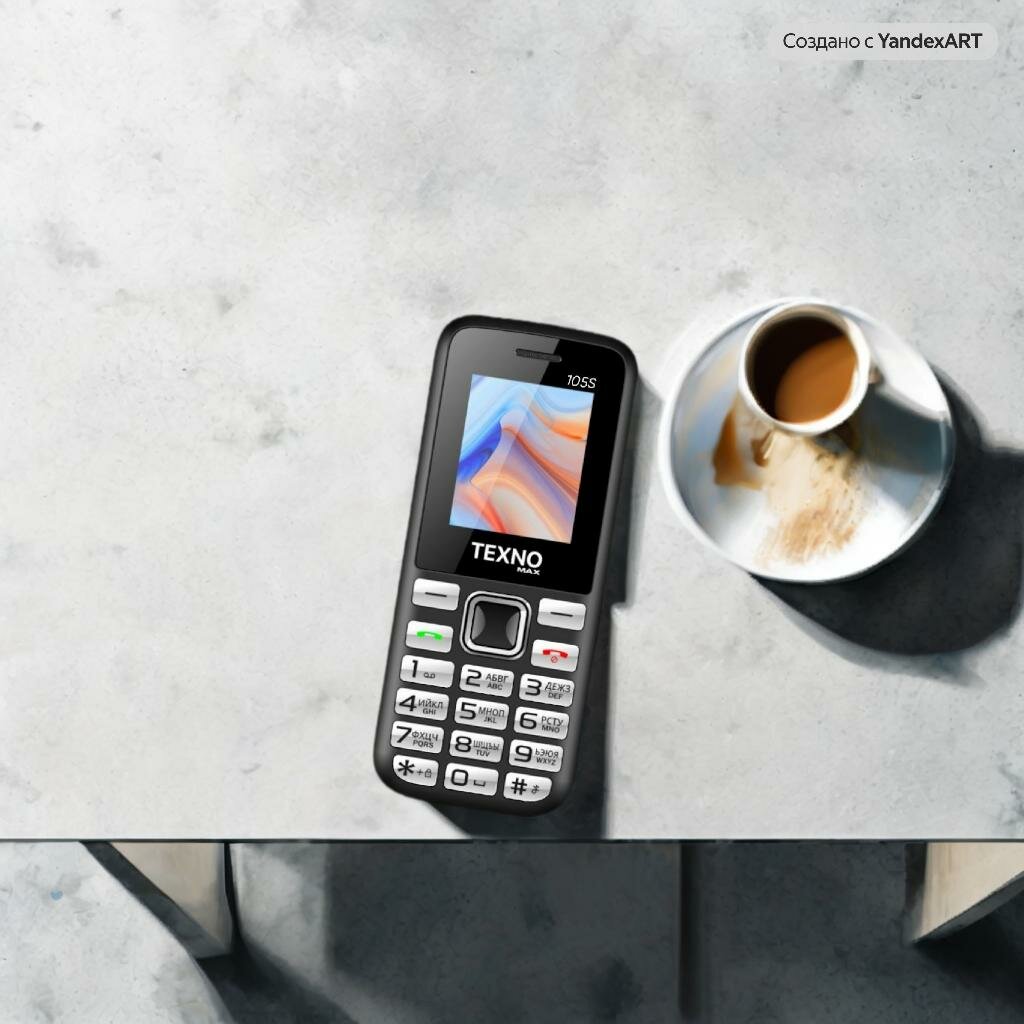 Texno Max 105 S кнопочный телефон, с двумя сим-картами, черный