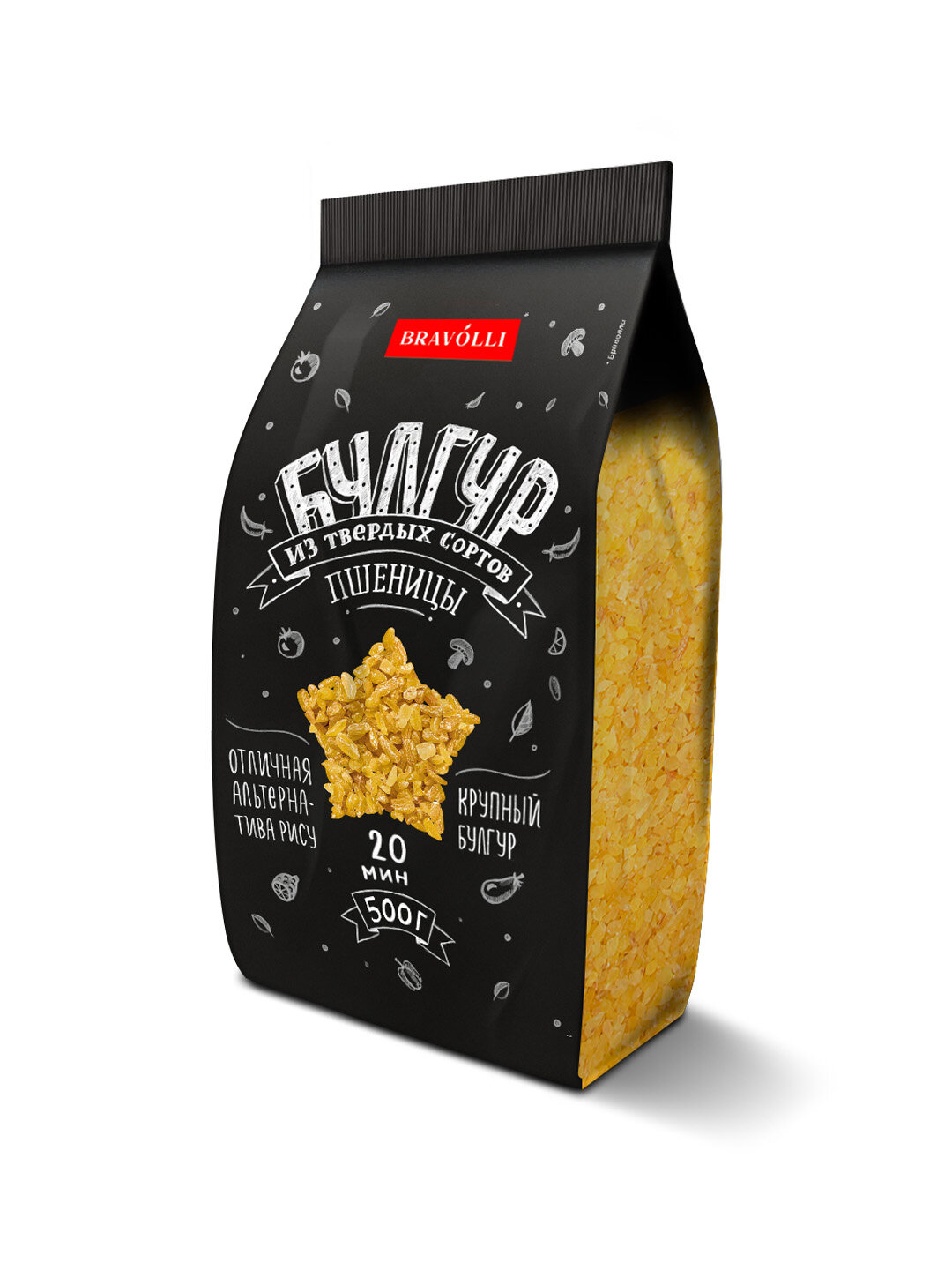 Булгур крупный BRAVOLLI из твёрдых сортов пшеницы 500 гр