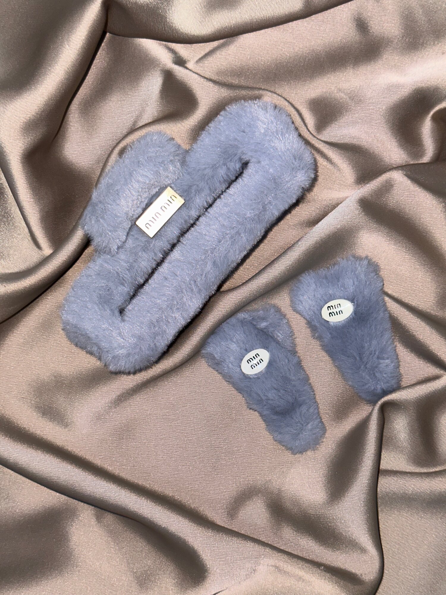 Набор необычных заколок 3в1 для волос , MIO MIO , цвет голубой , тренд зима 2025