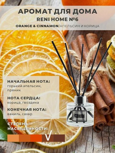Изображение товара Аромат для дома Reni Home 06 ( Апельсин и корица / ORANGE & CINNAMON) ароматический диффузор