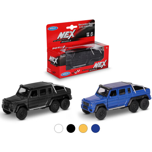 Внедорожник Welly Mercedes-Benz G63 AMG 6x6 (43704) 1:34, 12 см, в ассортименте игрушка модель машины 1 24 mercedes benz g63 amg 6x6 24061