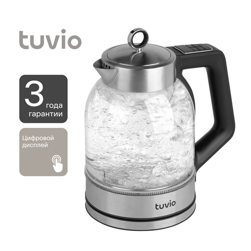 Чайник Tuvio TUK217H2, черный/серебристый чайник tuvio tuk215m3 белый