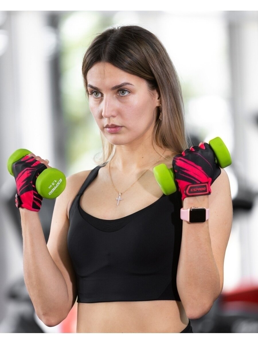 Перчатки для фитнеса ESD003 (черно-розовый / S)