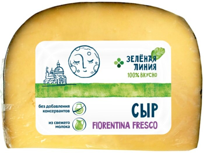 Сыр Зеленая Линия Фиорентина Фреско полутвердый 46% 1кг, 200 г