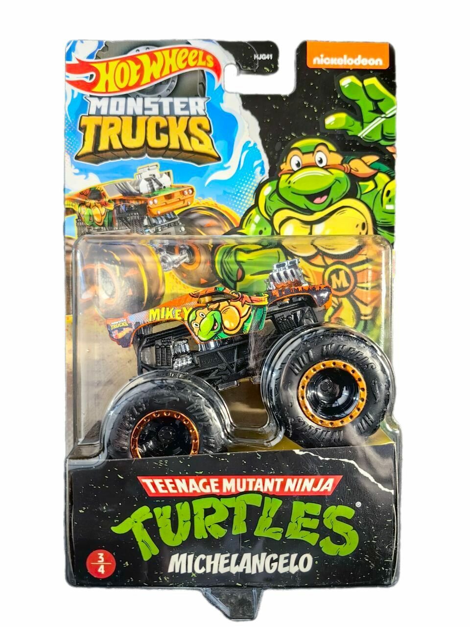 Машинка Хот Вилс / Hot Wheels Turtles Monster Truck Michelangello HKM23