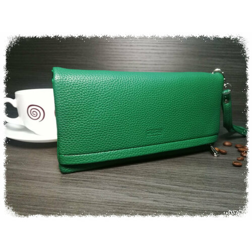 фото Кошелек saralyn c-8998, фактура матовая, гладкая, зеленый