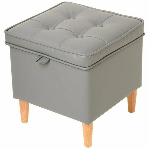 Пуф Эби 400х400х420 Кожзам серый 12976₽