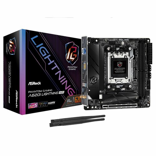 контроллер pci asia pci 6212 4p usb 2 0 Материнская плата ASRock A620I LIGHTNING WIFI, AMD, AM5, DDR5, Mini-ITX