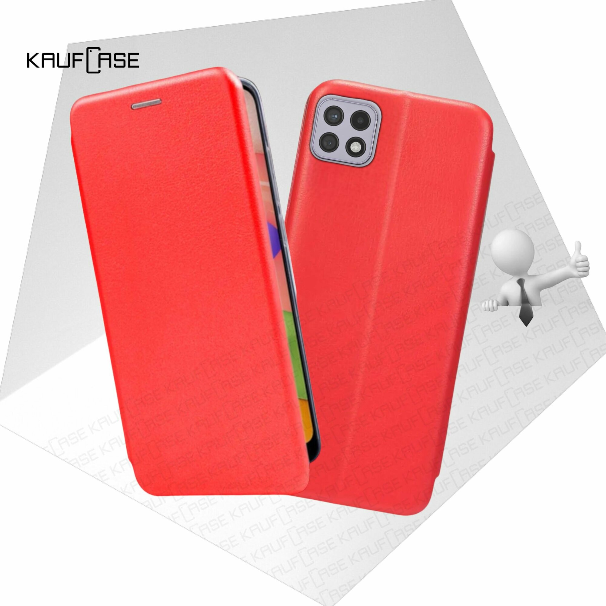 Чехол книжка KaufCase для телефона Samsung A22s 5G (A226) (6.6"), красный. Трансфомер