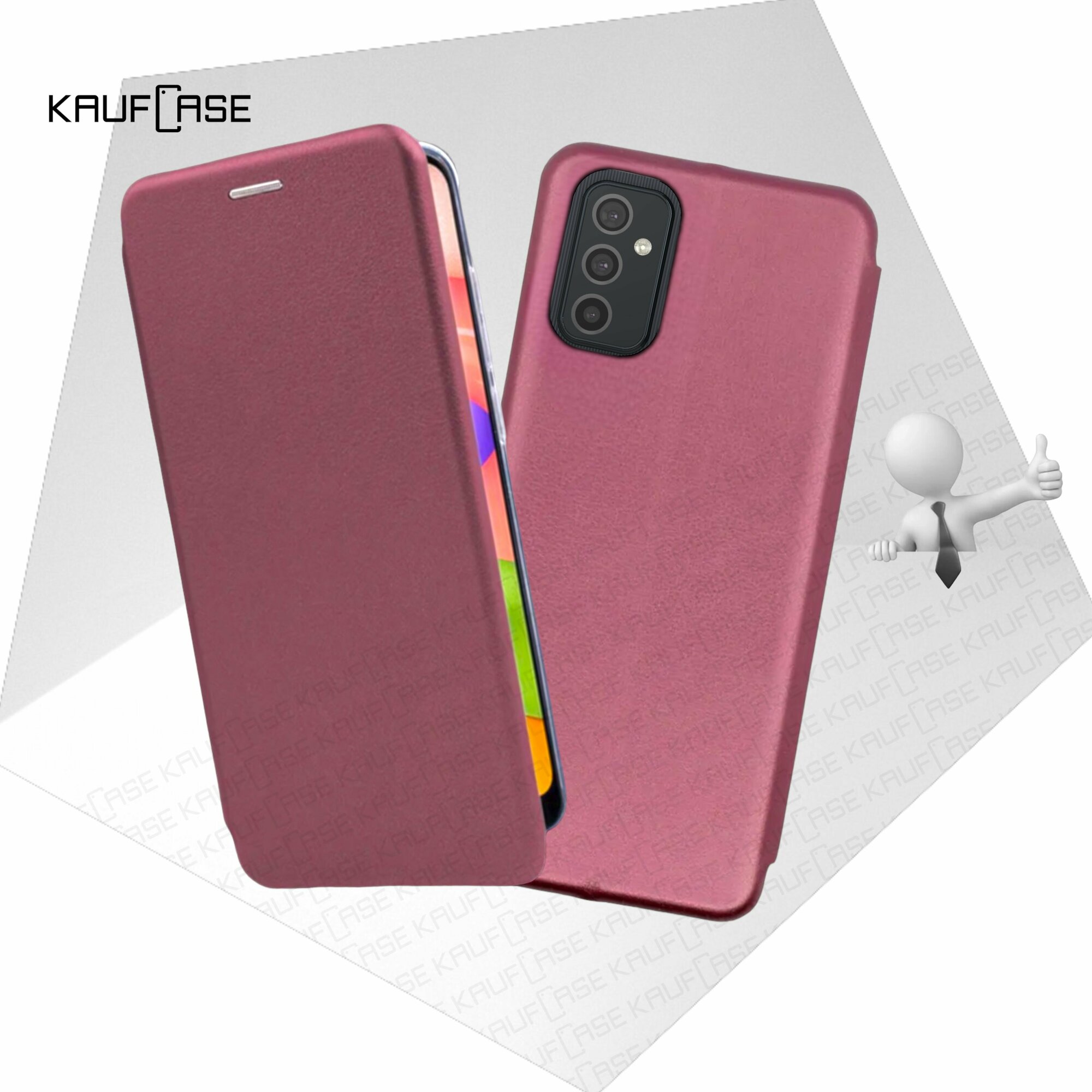 Чехол книжка KaufCase для телефона Samsung M52 5G (M526) (6.7"), бордовый. Трансфомер