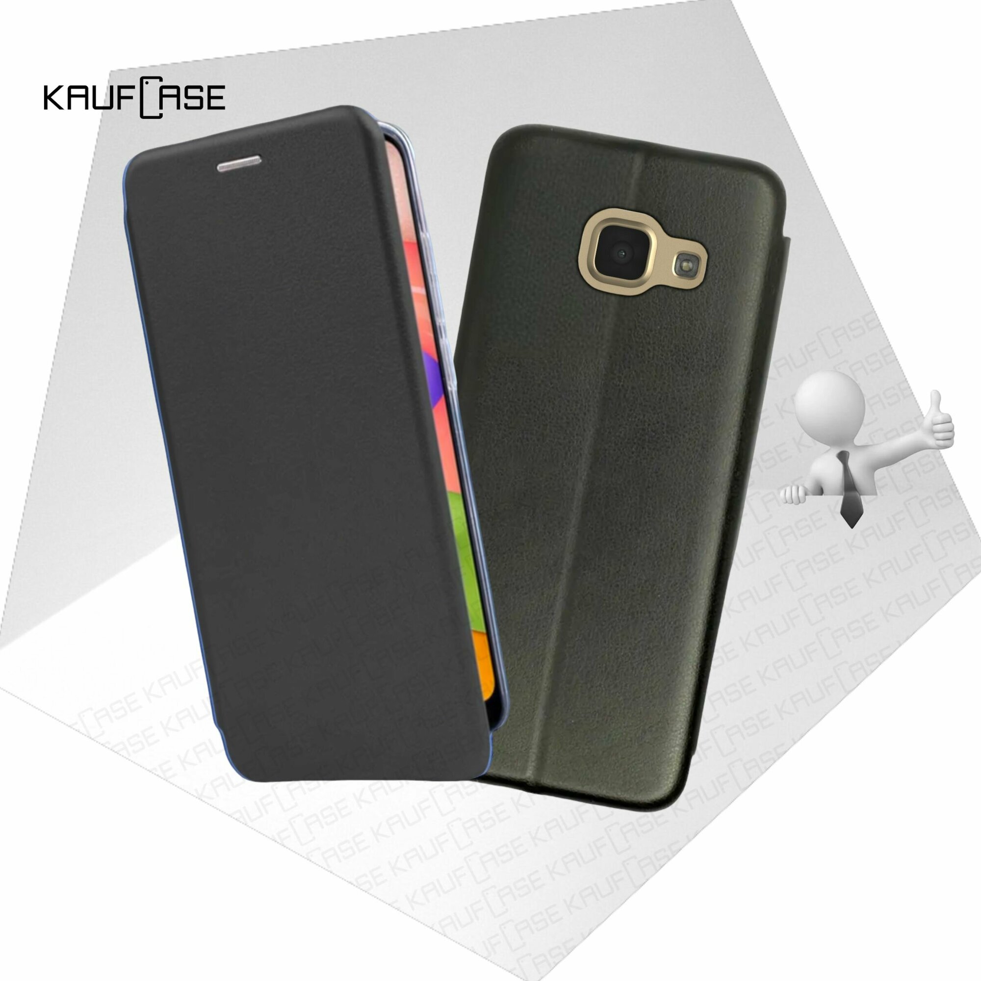 Чехол книжка KaufCase для телефона Samsung A5 2016 (A510) (5.2"), черный. Трансфомер