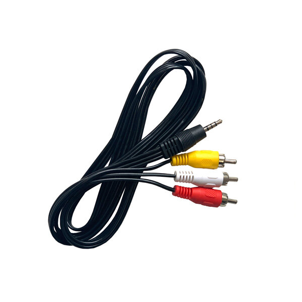 Аудио-видео шнур JACK 3.5mm 4 контакта на 3 RCA (тюльпаны) 1.5 метра для цифровых приставок